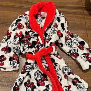 Disney Minnie Mouse Red and White Fleece Robe